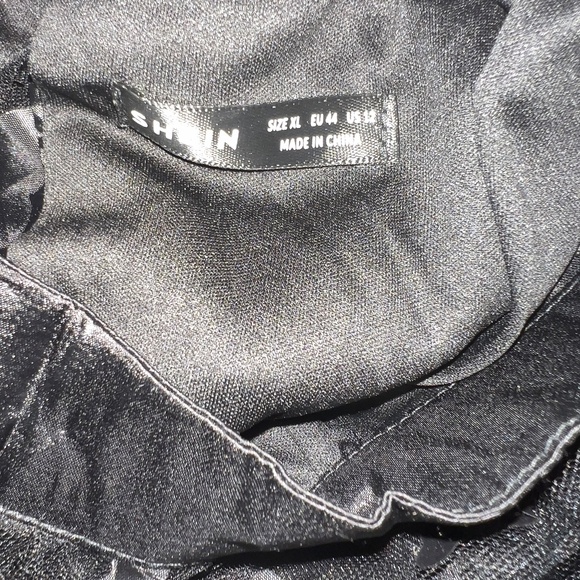 #A006  Shein  Whimsical Chic Gothic Romance  Fairycore Glam Black Dress NWOT XL - Picture 8 of 8